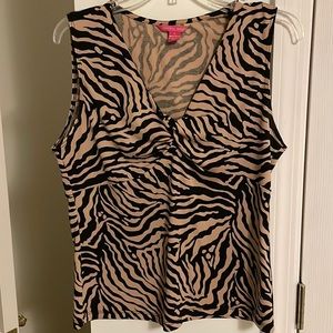 Sleeveless animal print blouse